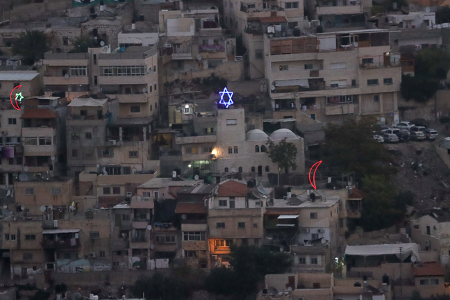 Jerusalem: Same city different Faiths advertised in Neon